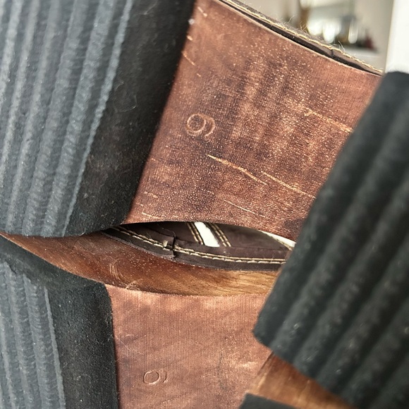 Vintage Y2K Candie’s Leather Platform Chunky Wooden Heel Sandals - Picture 8 of 13